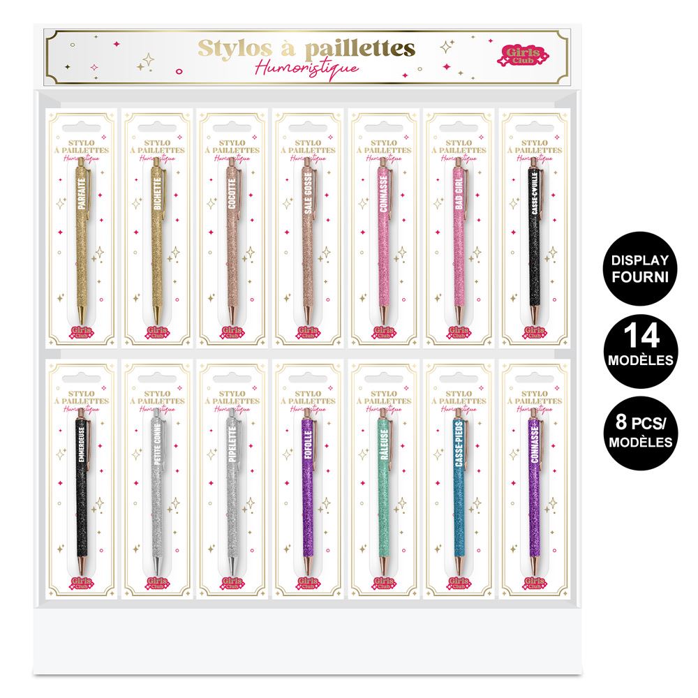 Display stylos paillettes 14 mods