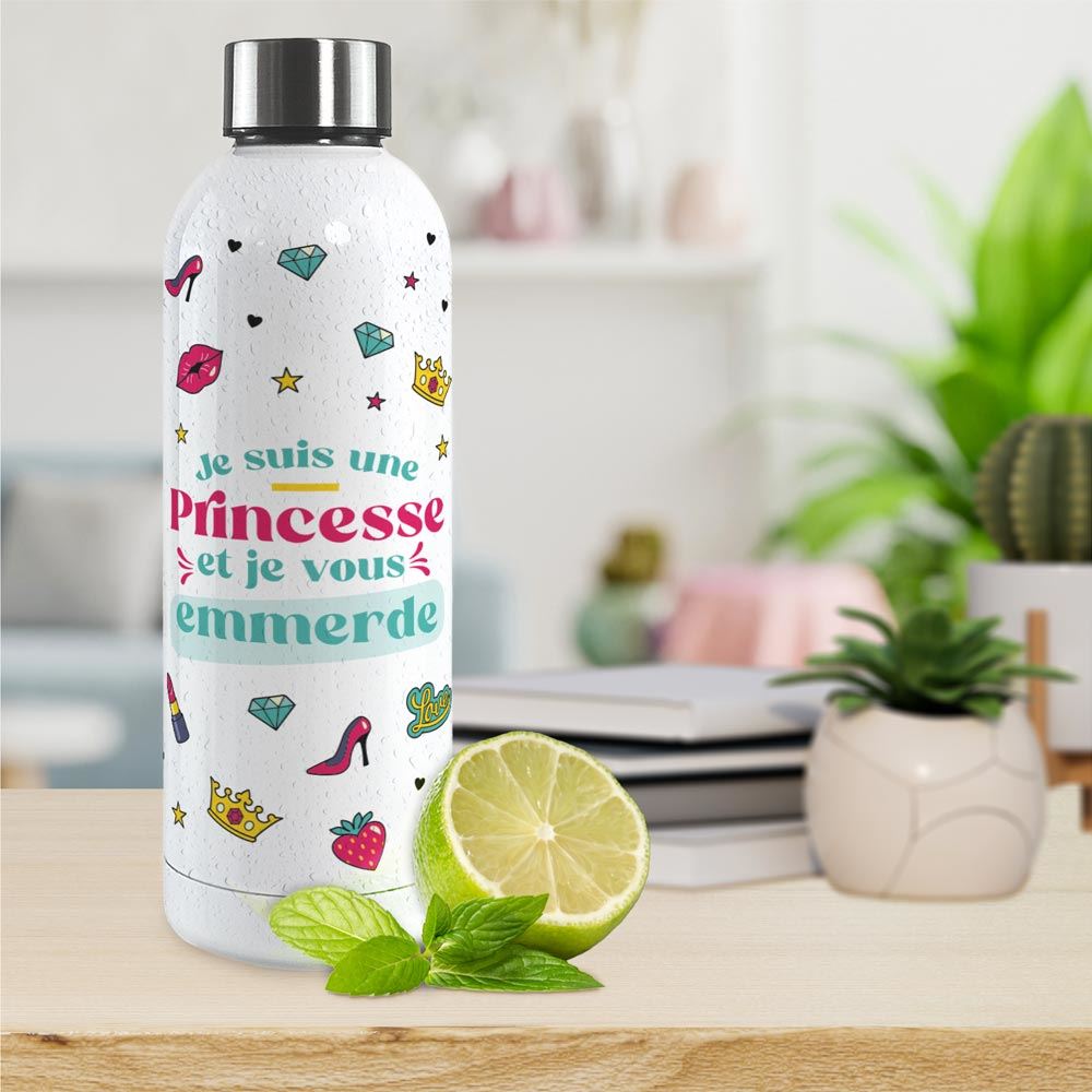 Gourde isotherme large je suis une princesse