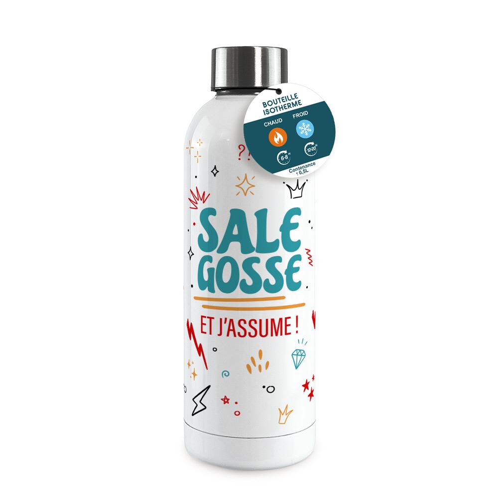 Gourde isotherme large sale gosse et j'assume