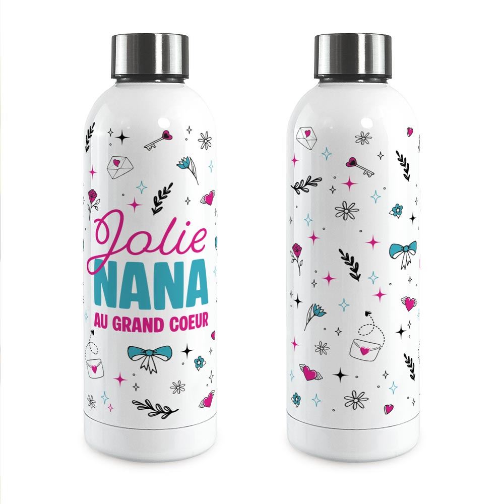 Gourde isotherme large jolie nana au grand cŒur