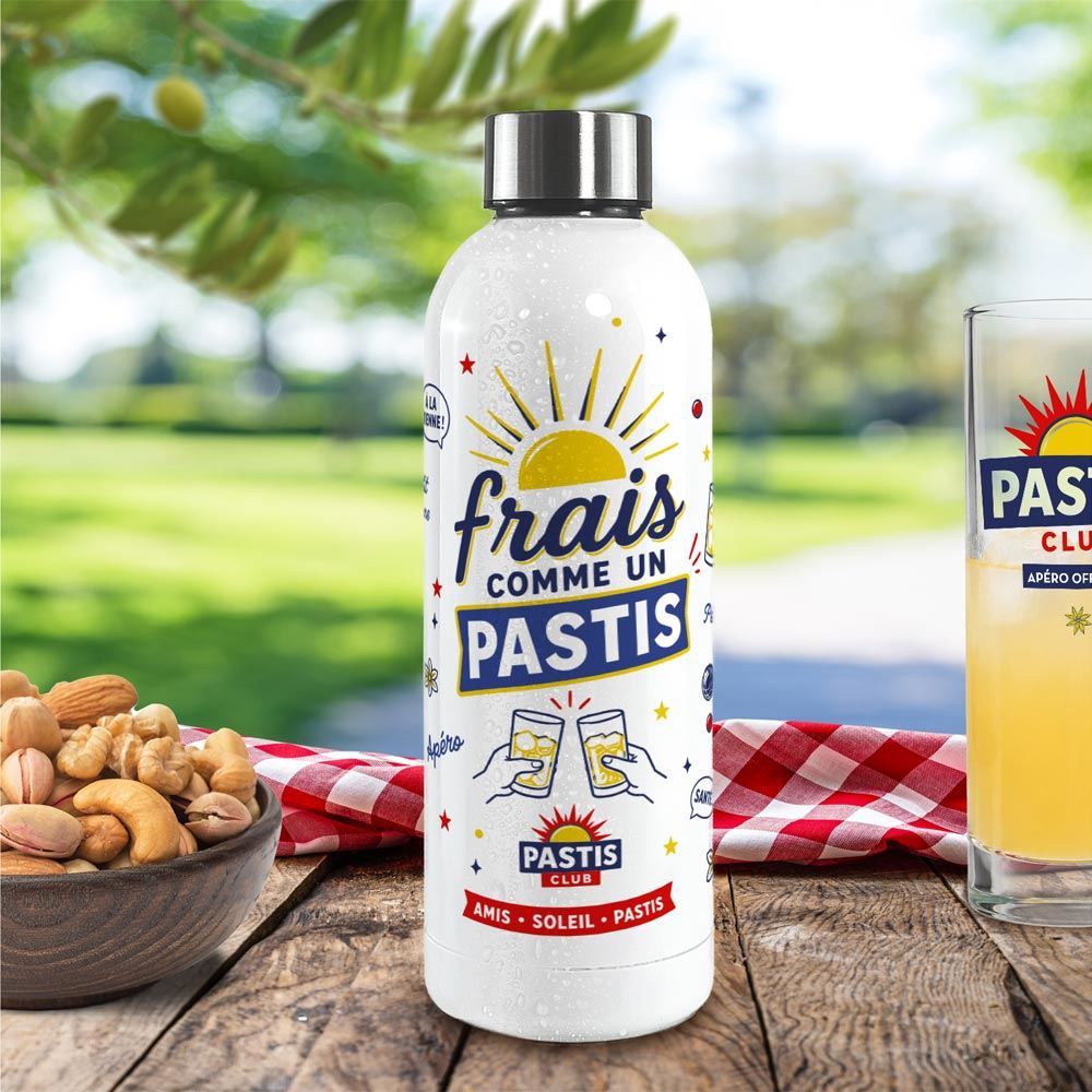 Gourde isotherme large frais comme un pastis