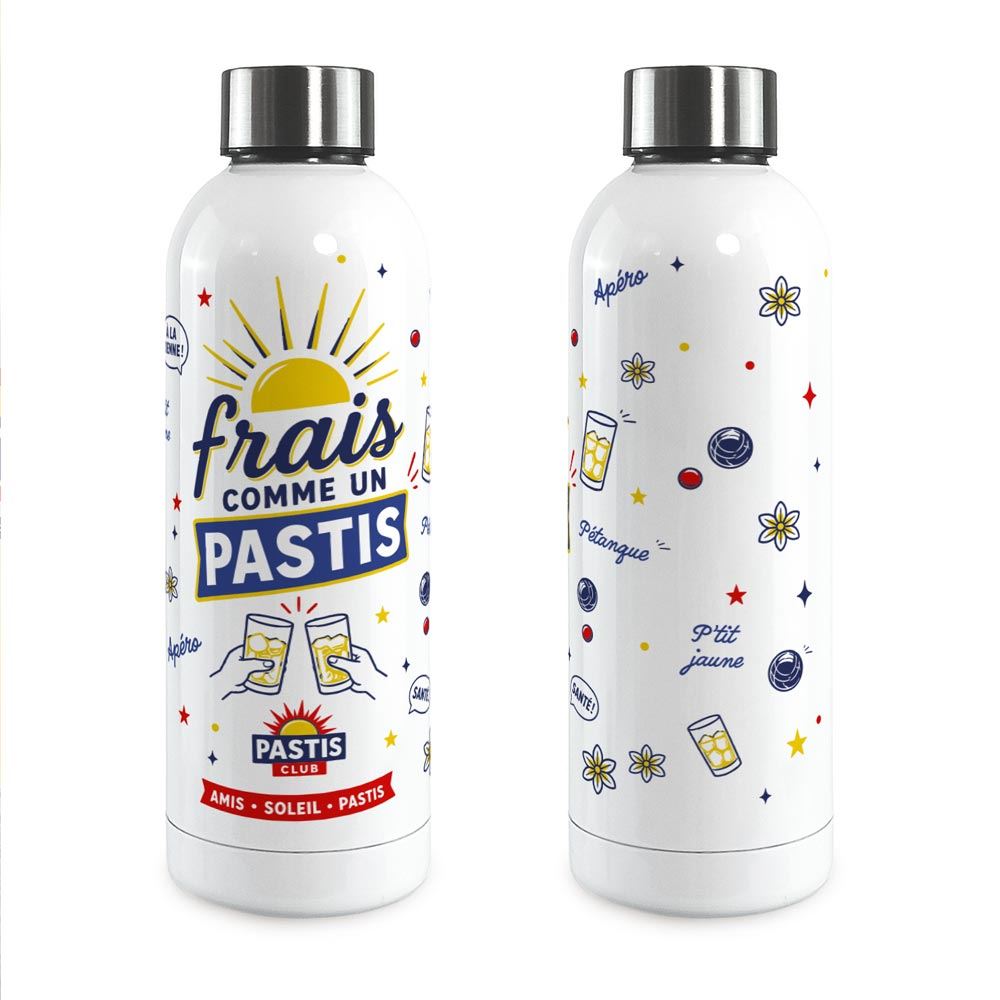 Gourde isotherme large frais comme un pastis