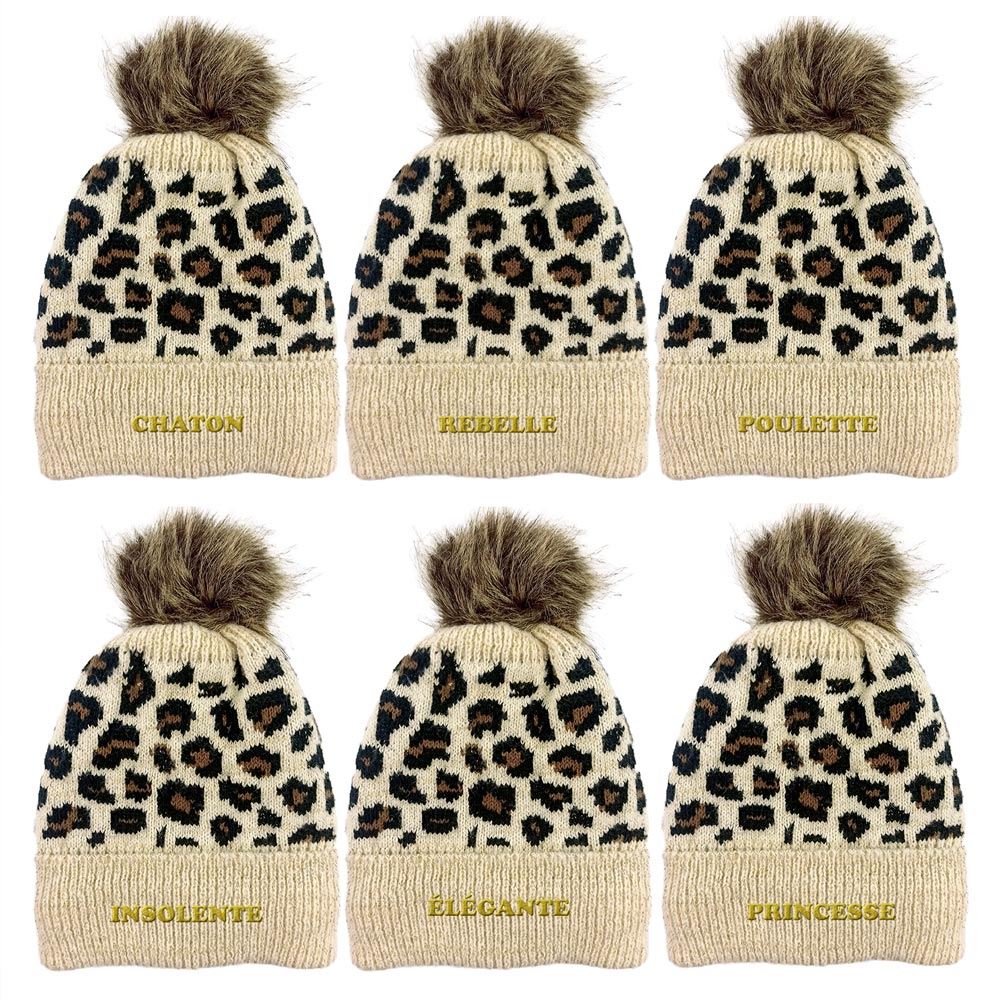 Bonnets leopard brodes 6 mods