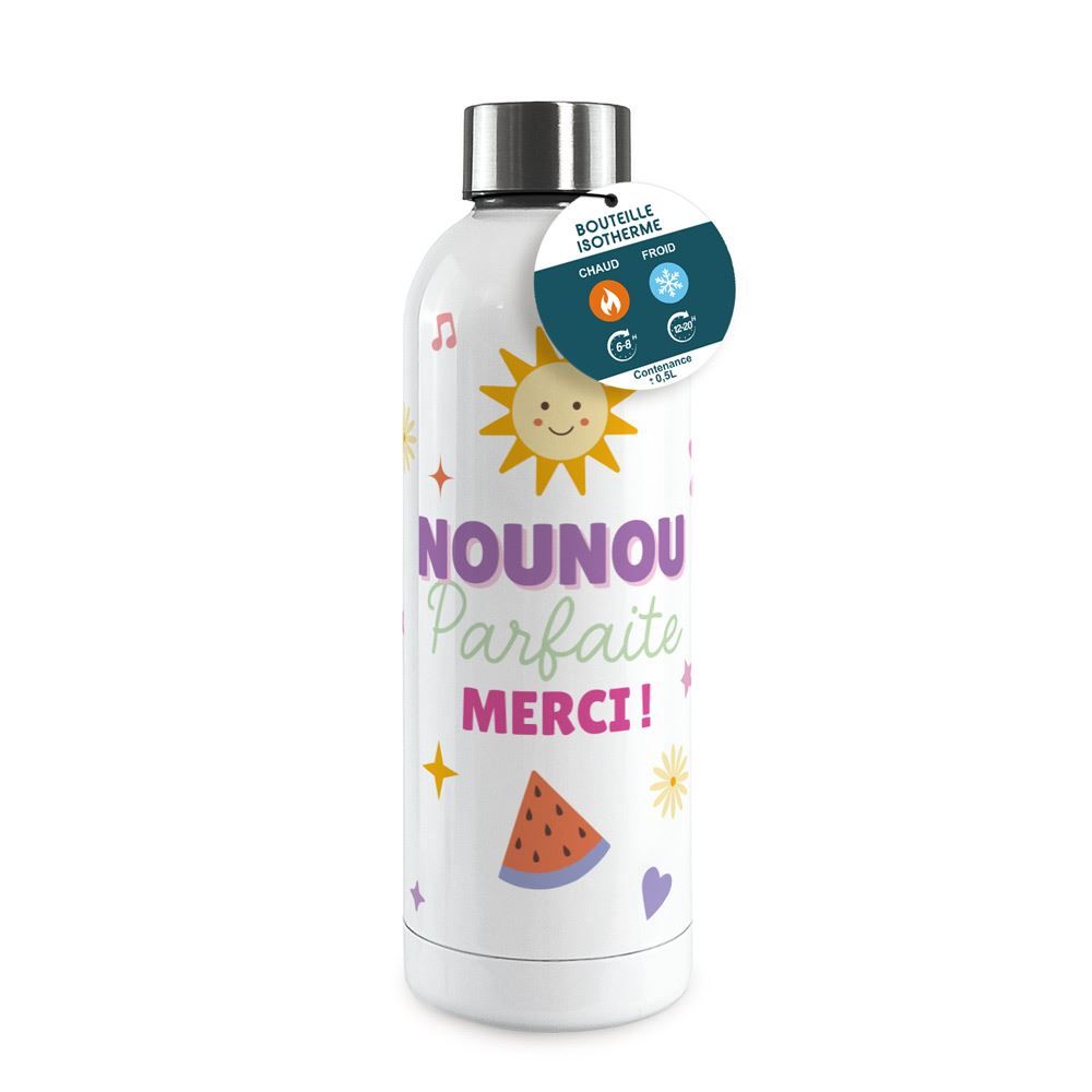 Gourde isotherme large nounou parfaite merci