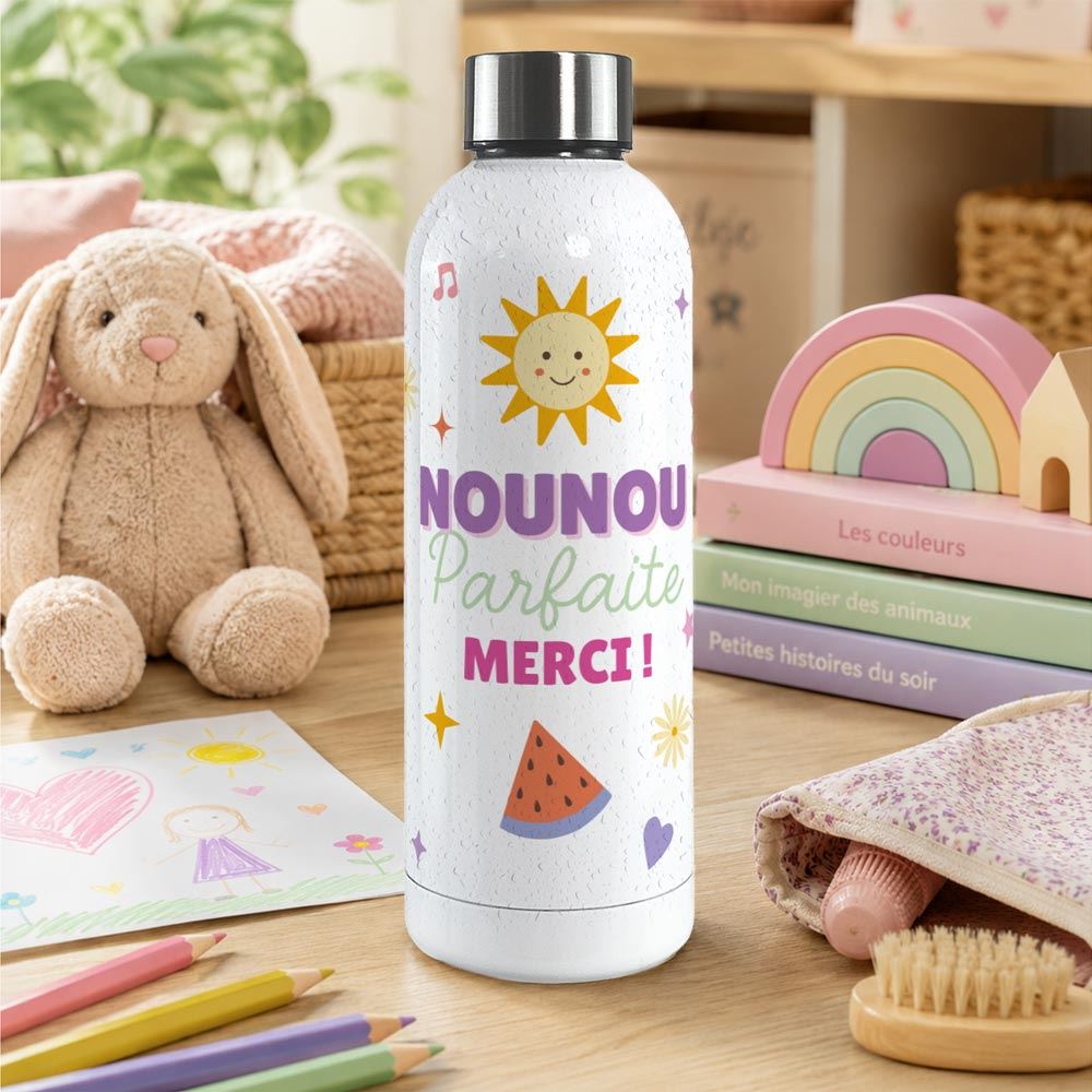 Gourde isotherme large nounou parfaite merci