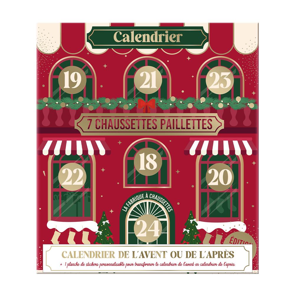 Calendrier de noel chaussettes paillettes