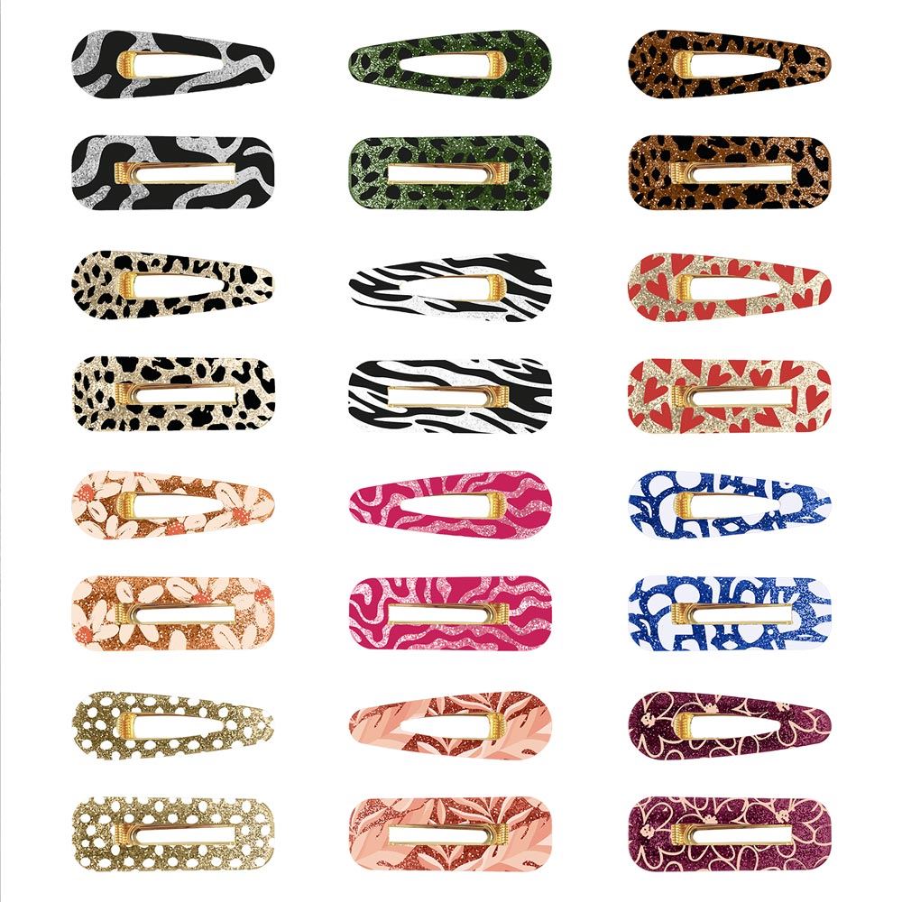 Display barrettes paillettes motifs 12 mods