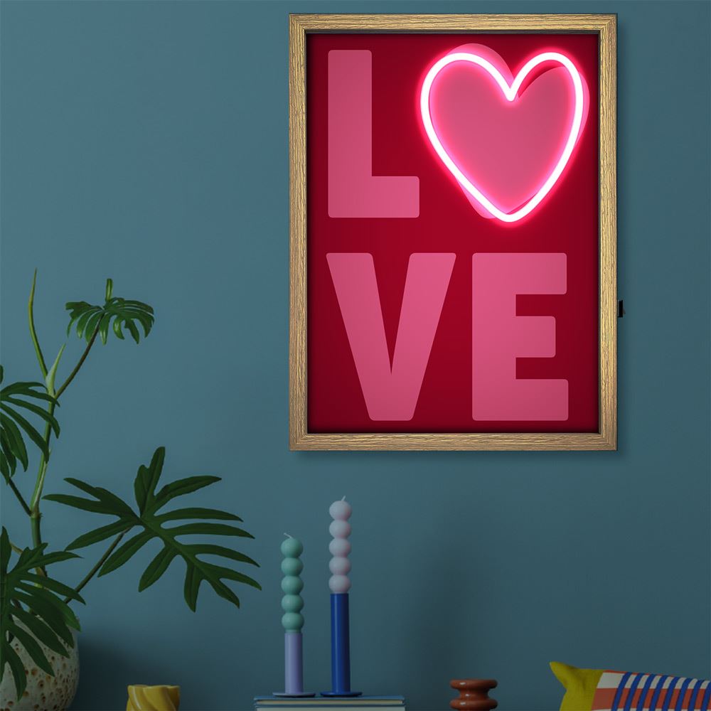 Toile neon love 30x40cm