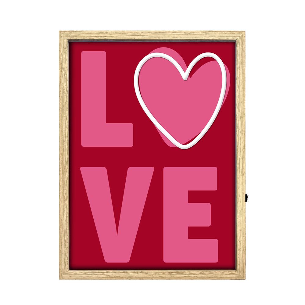 Toile neon love 30x40cm