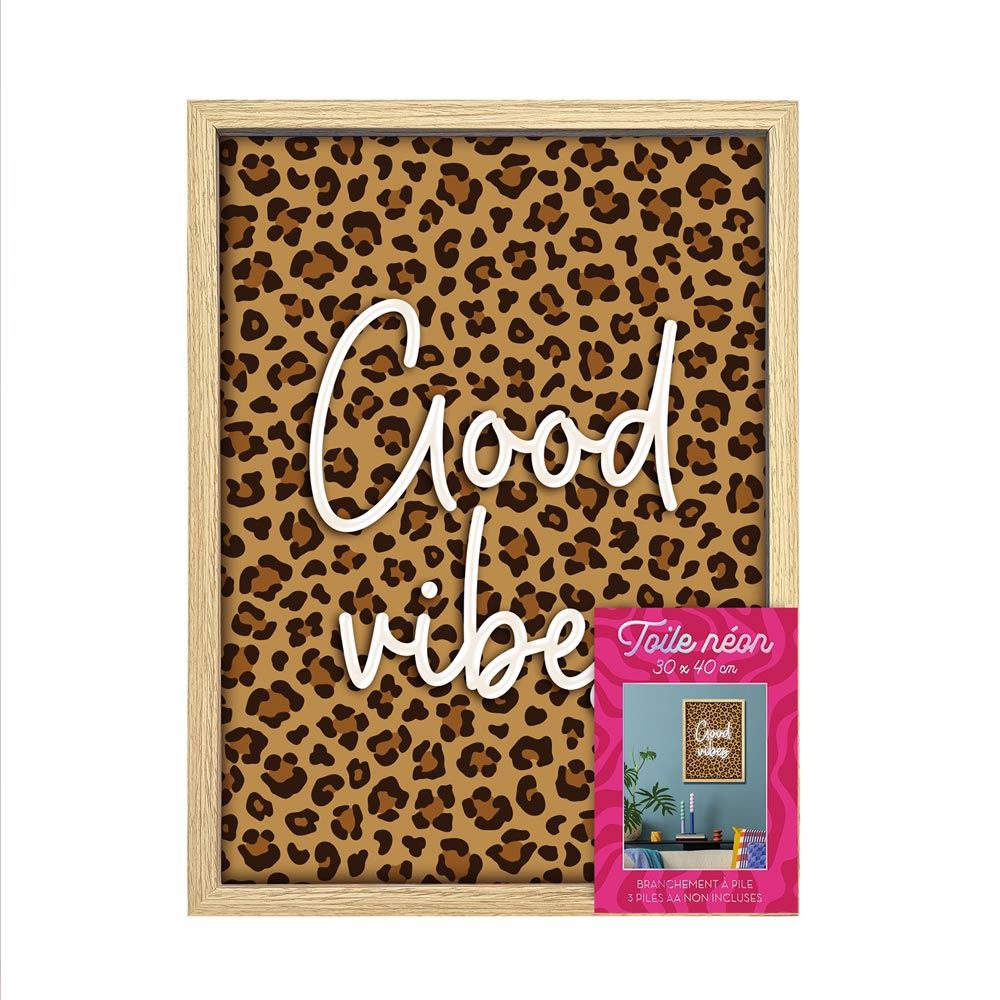 Toile neon good vibes 30x40cm