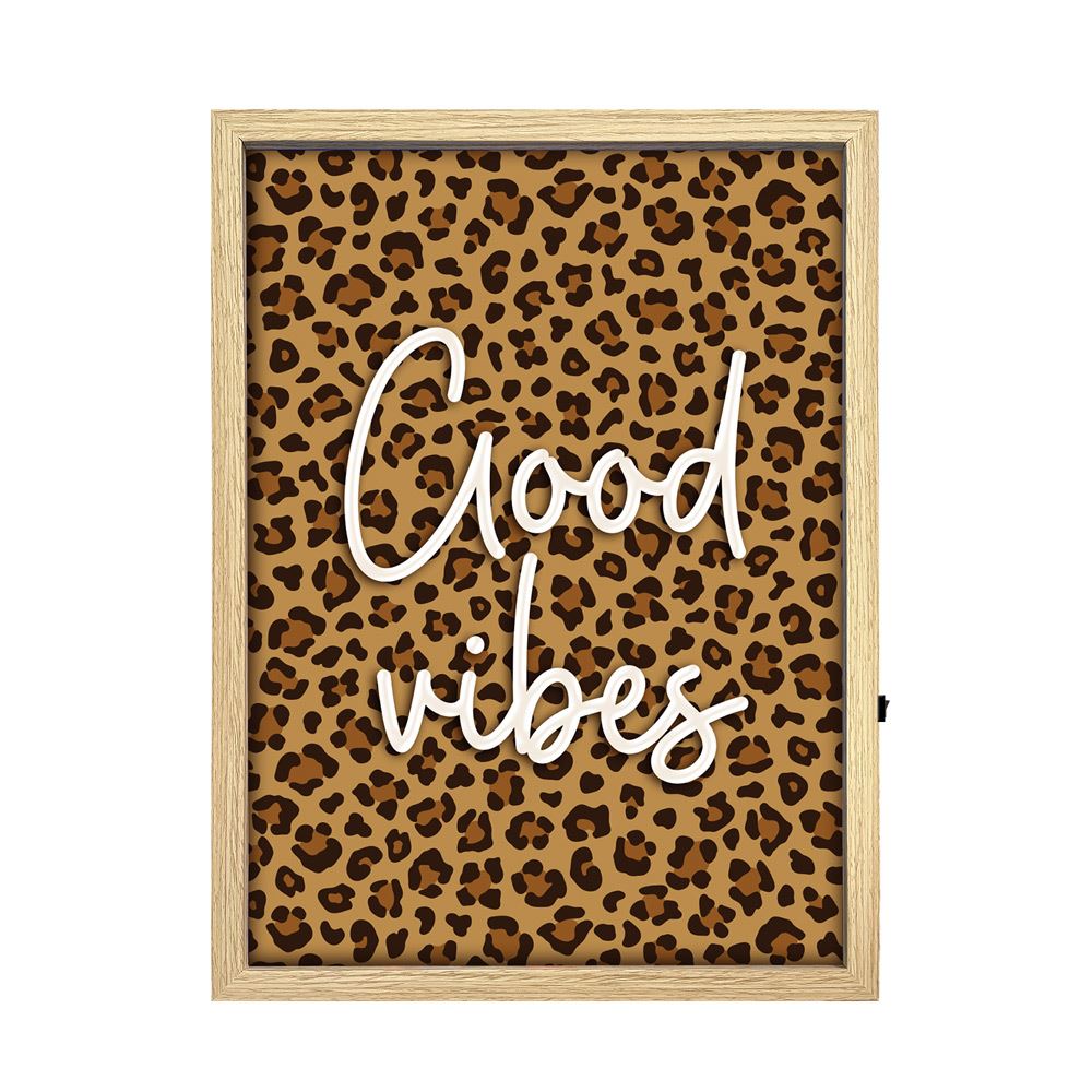Toile neon good vibes 30x40cm