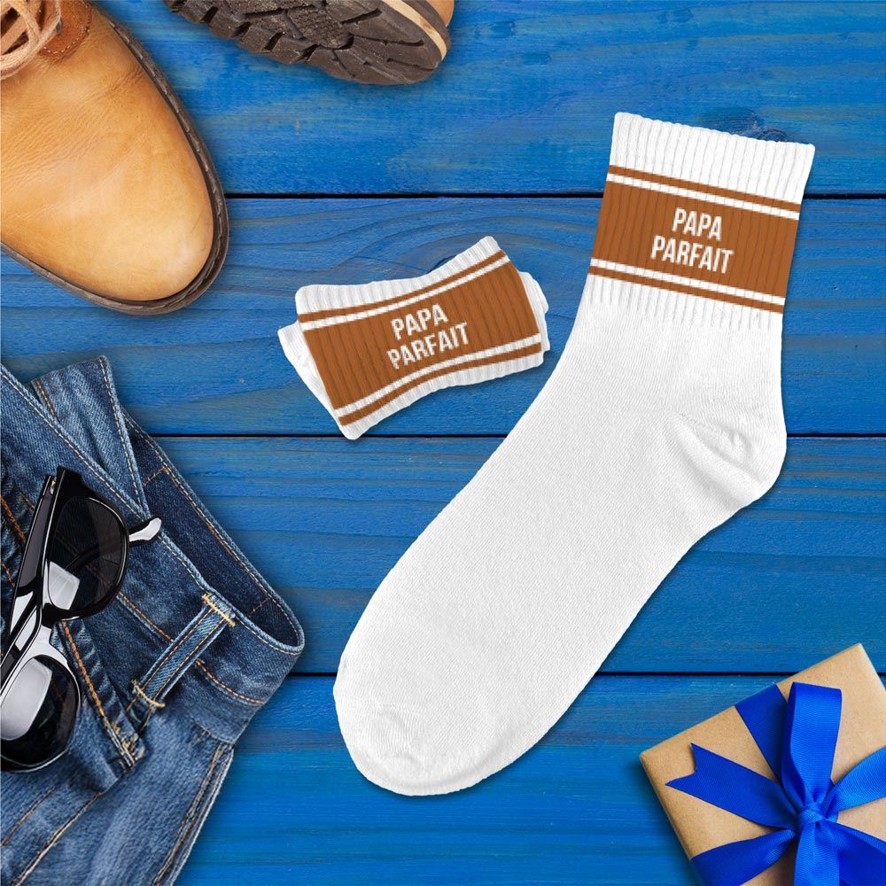 Chaussettes homme a bandes papa parfait