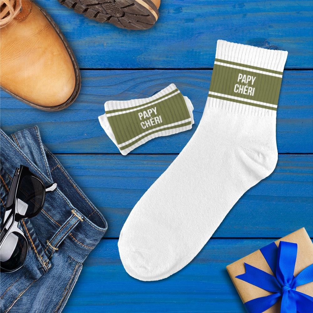 Chaussettes homme a bandes papy cheri