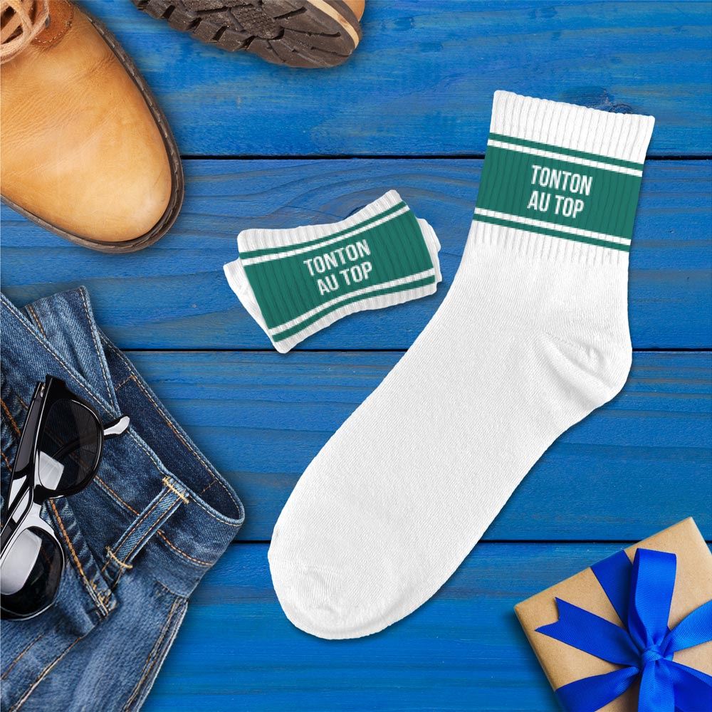 Chaussettes homme a bandes tonton au top