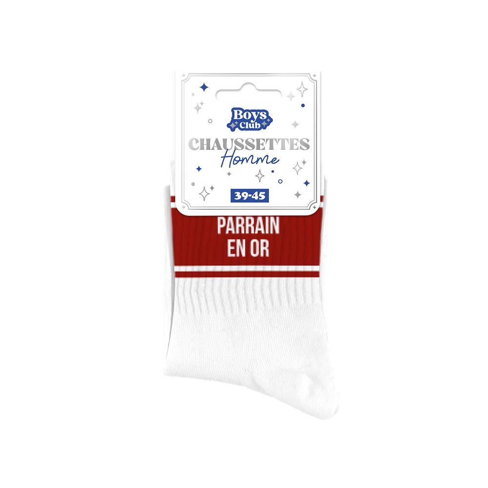 Chaussettes homme a bandes parrain en or