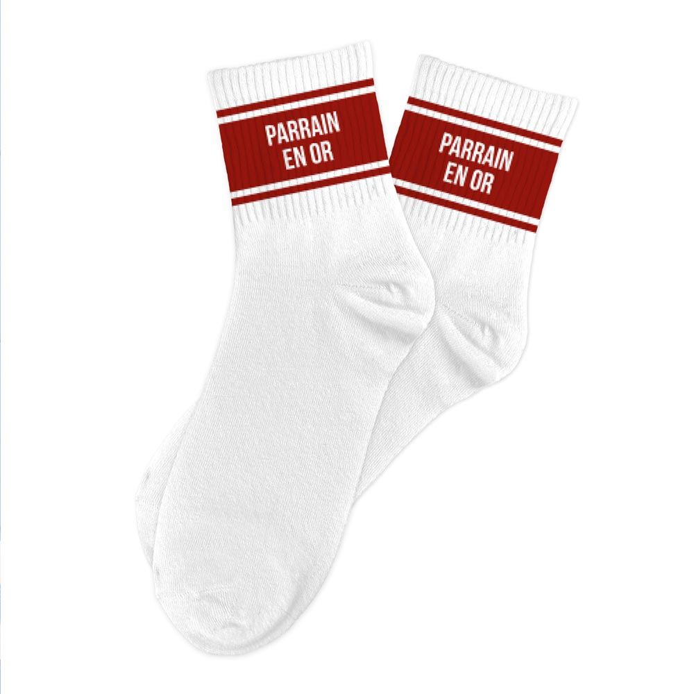 Chaussettes homme a bandes parrain en or