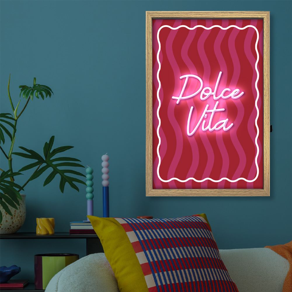 Toile neon dolce vita 40x60cm
