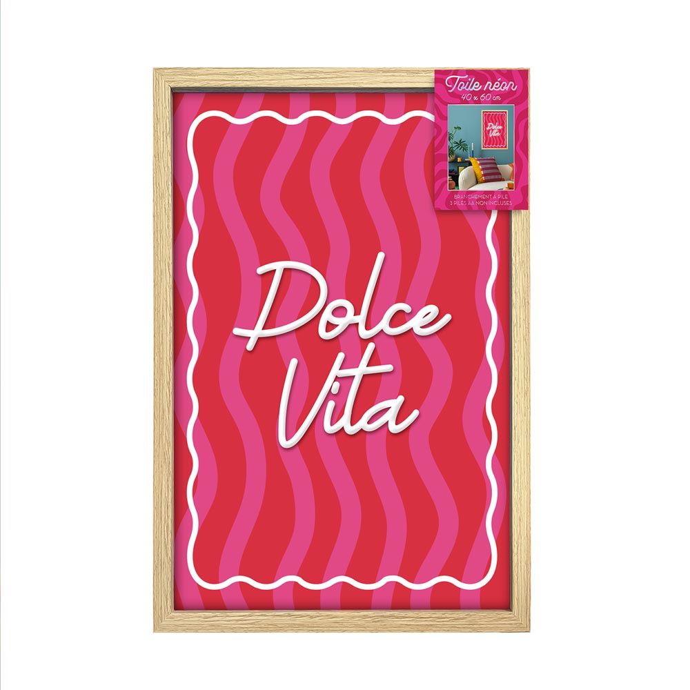 Toile neon dolce vita 40x60cm
