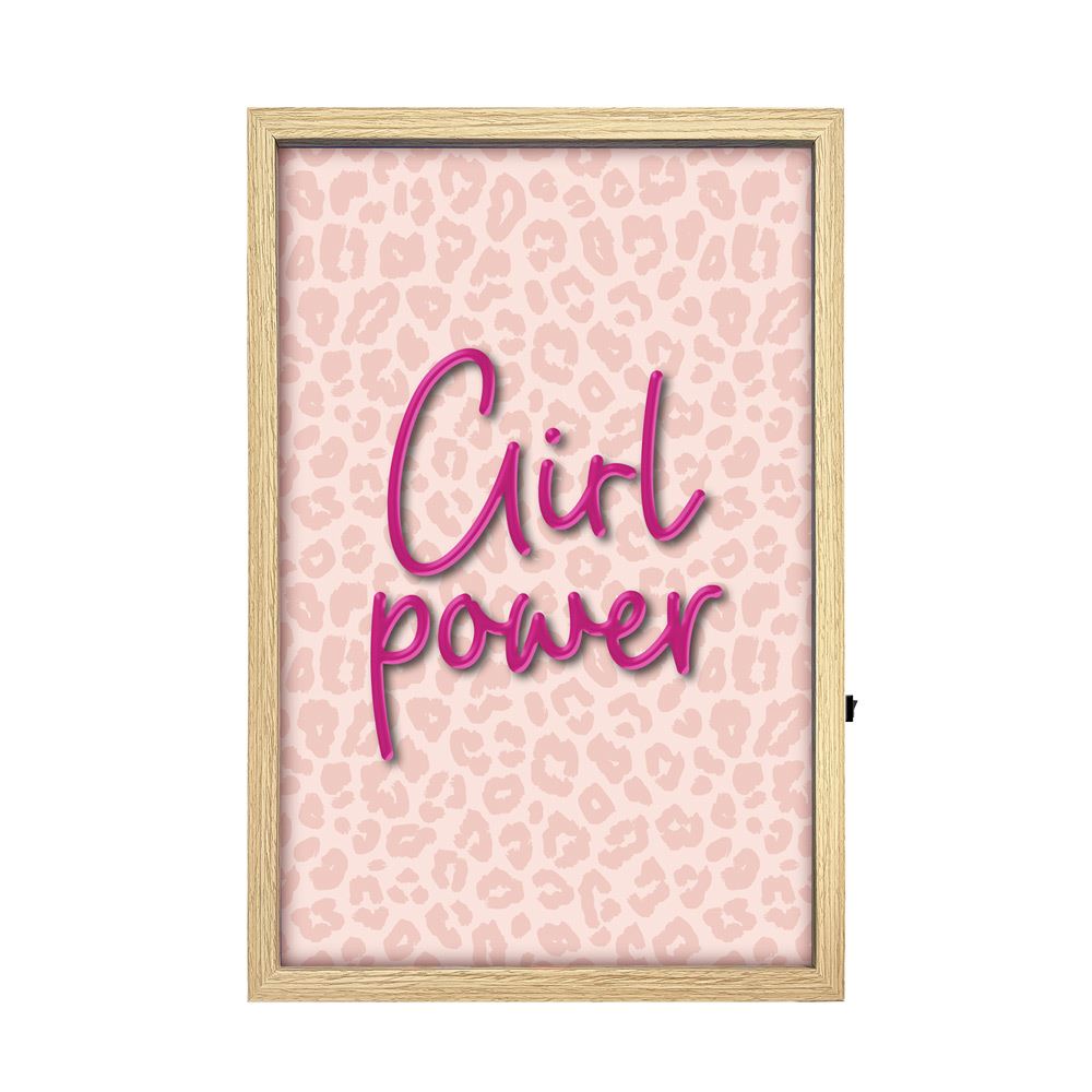 Toile neon girl power 40x60cm