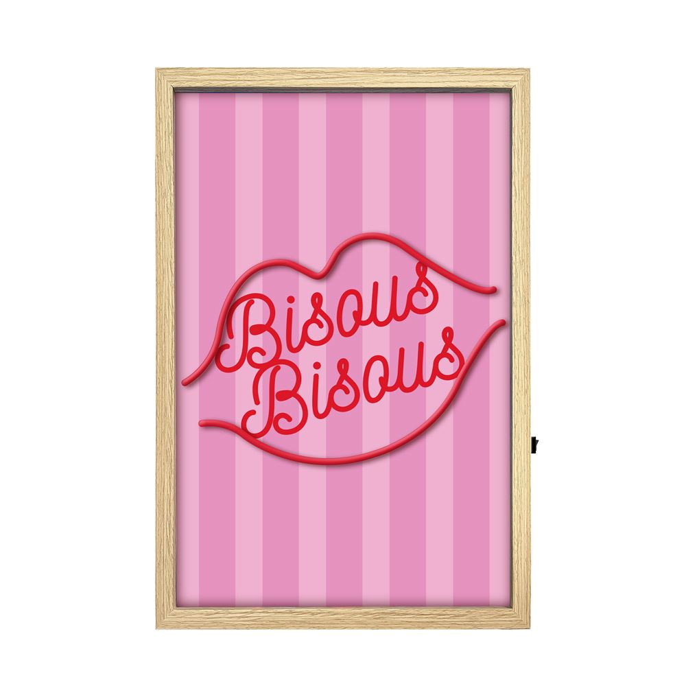 Toile neon bisous bisous 40x60cm