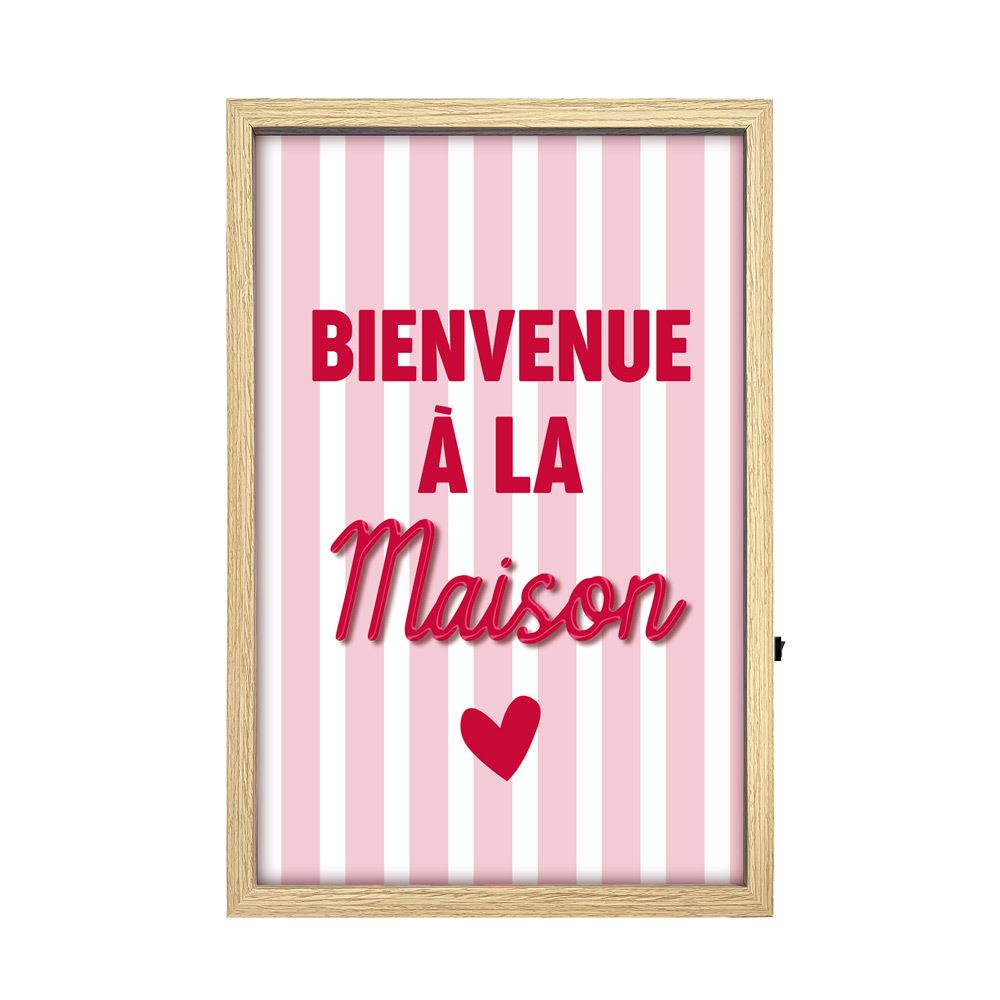 Toile neon bienvenue chez nous 40x60cm