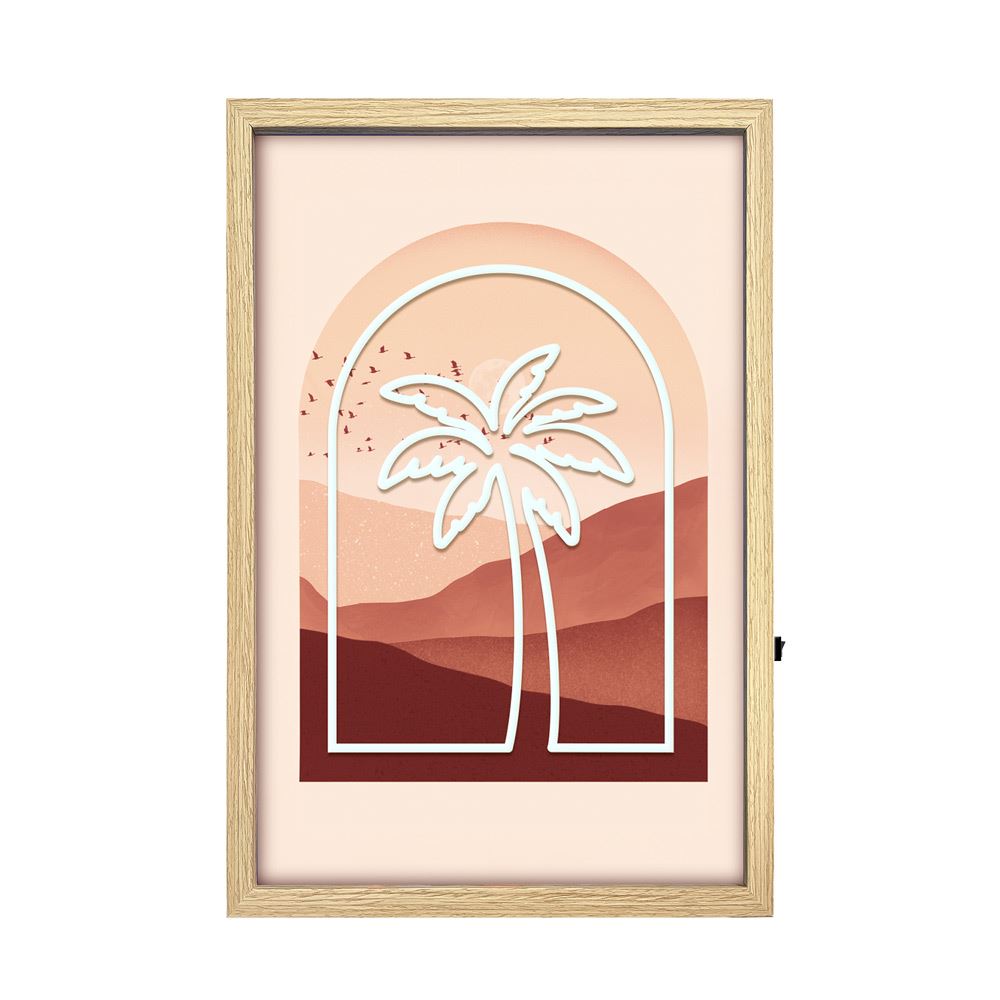 Toile neon palmier 40x60cm
