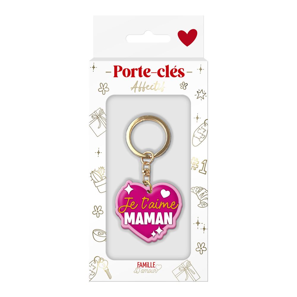Porte cle silicone je t aime maman