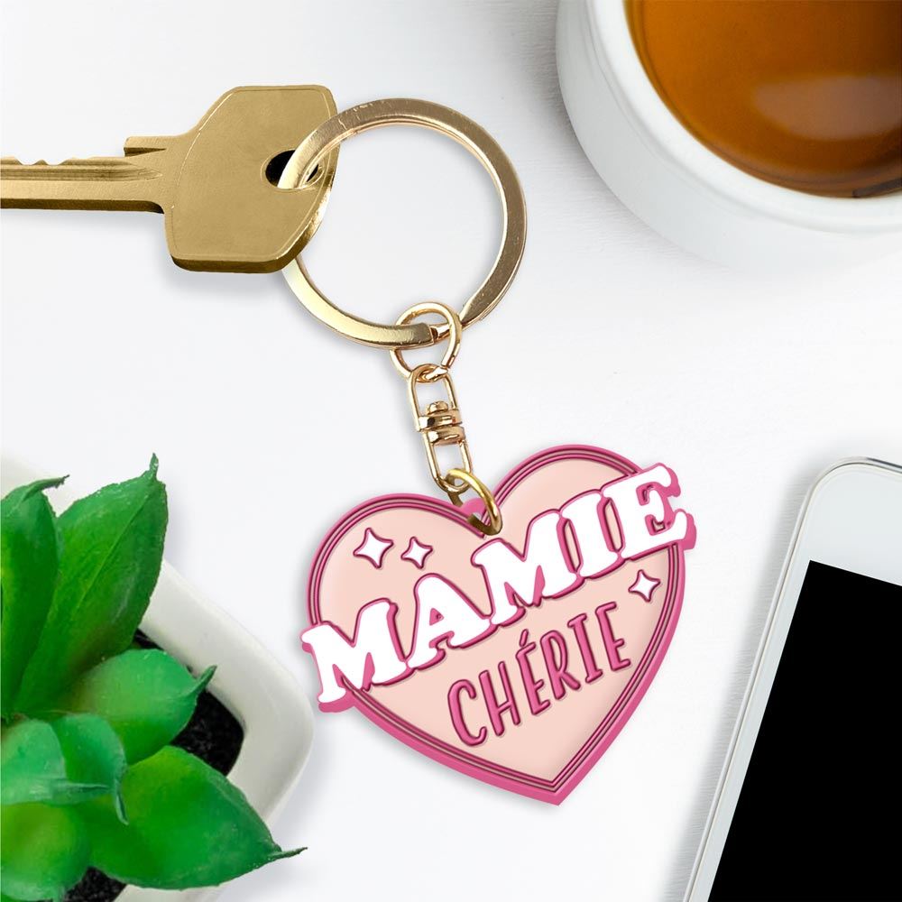 Porte cle silicone mamie cherie