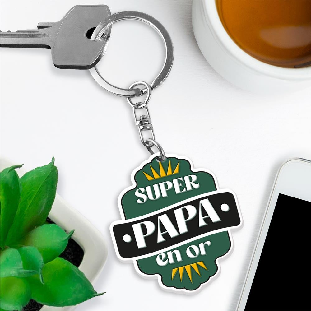 Porte cle silicone super papa