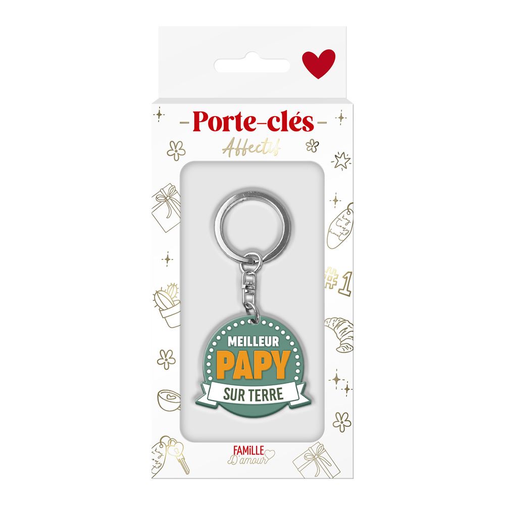 Porte cle silicone meilleur papy