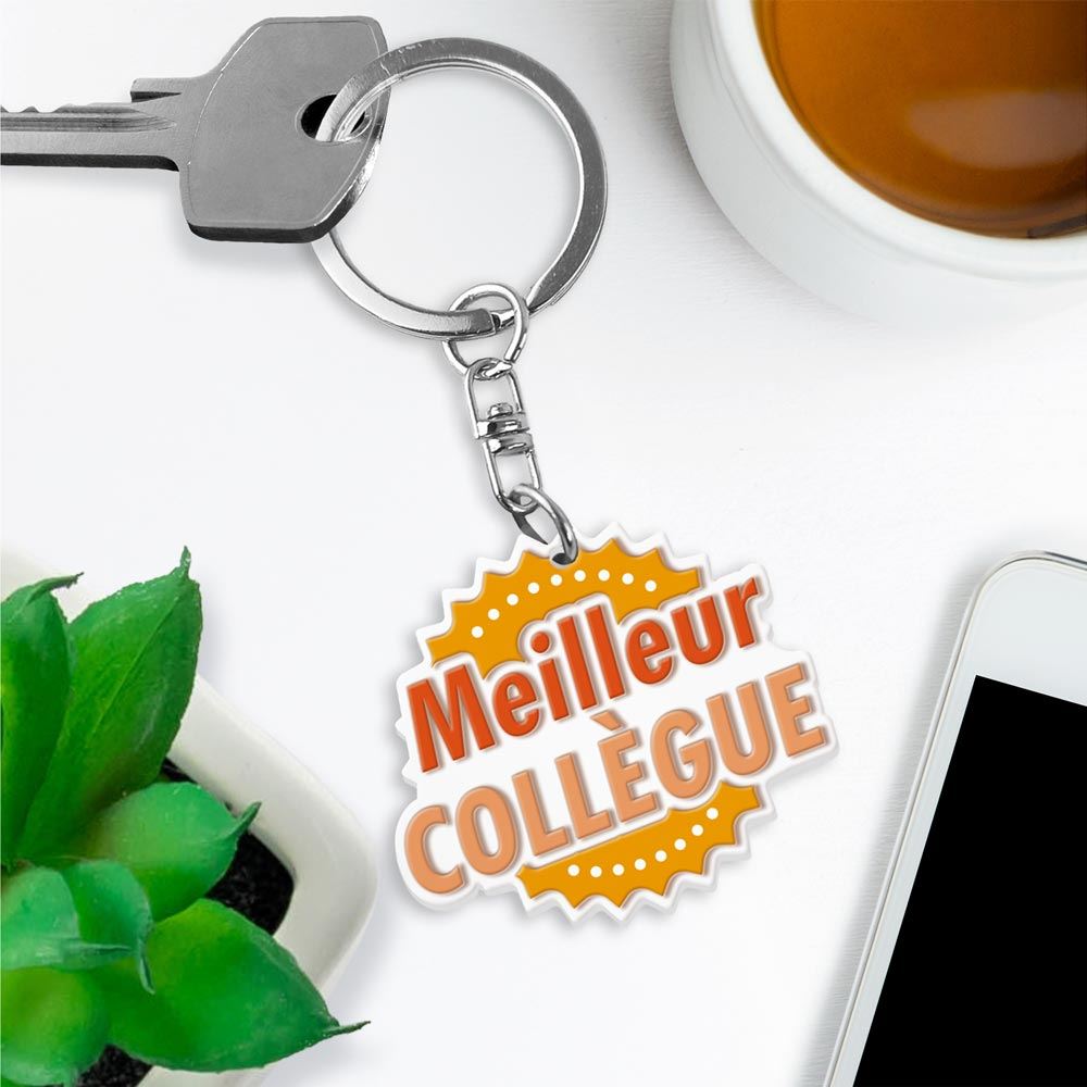 Porte cle silicone meilleur collegue