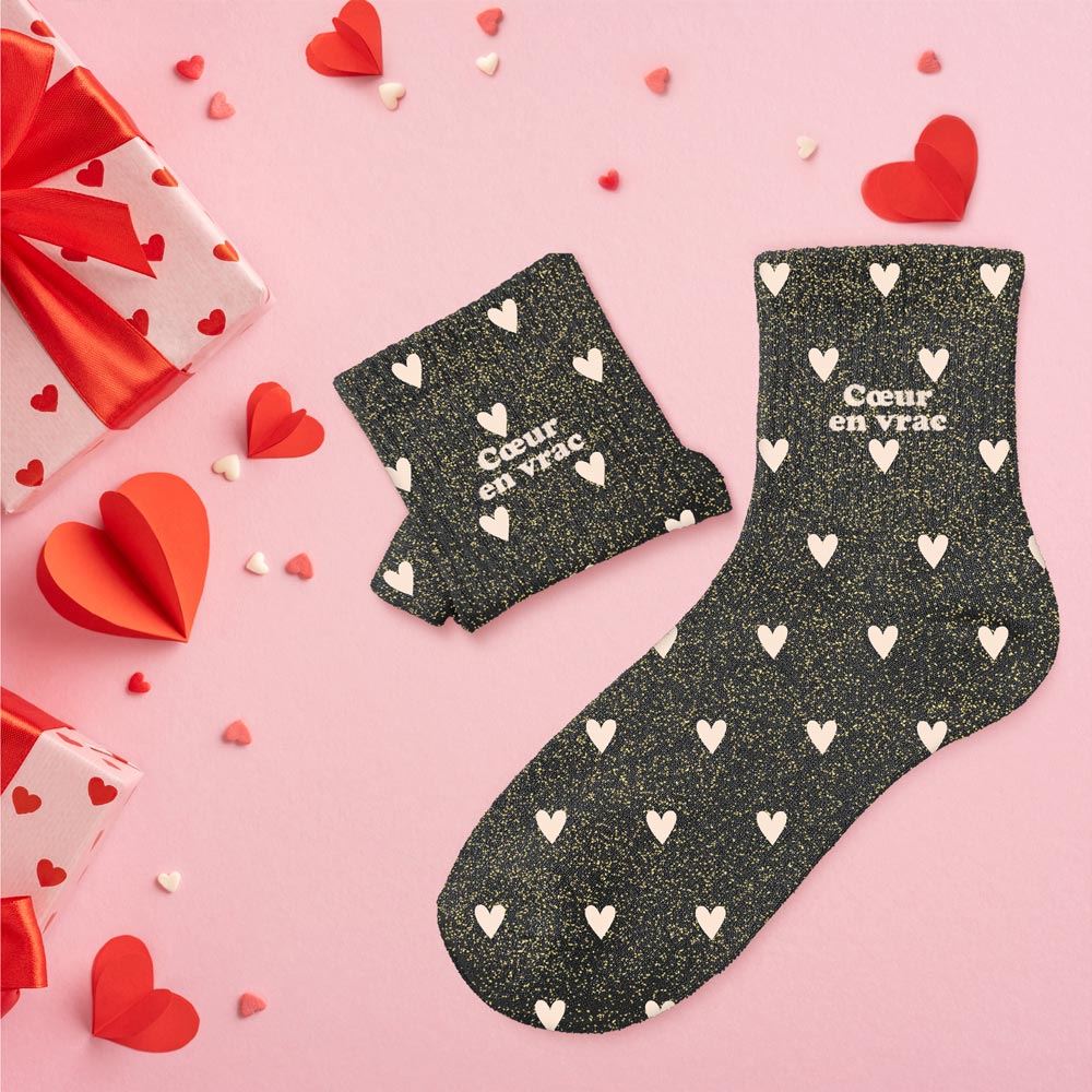 Chaussettes paillettes cŒurs cŒur en vrac