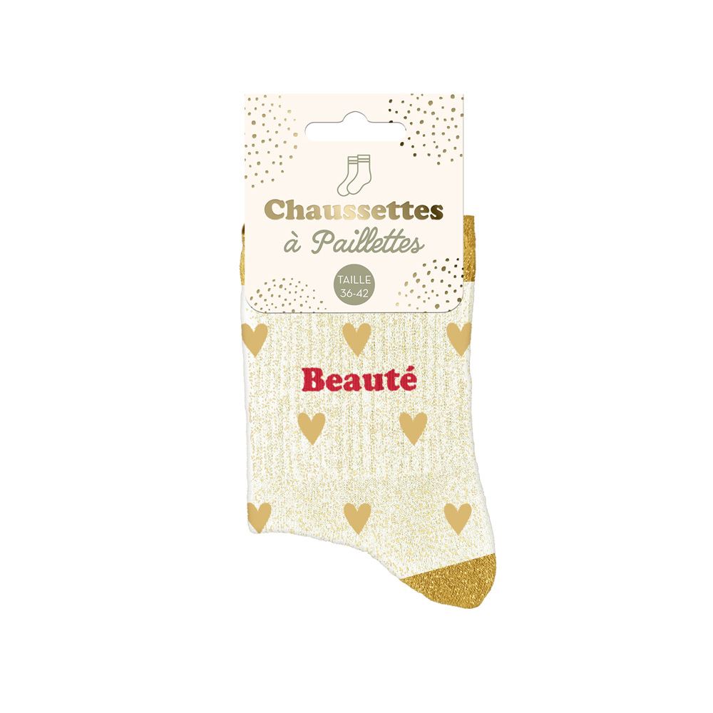 Chaussettes paillettes cŒurs beaute