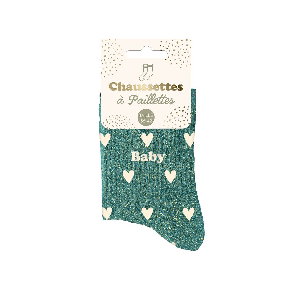Chaussettes paillettes cŒurs baby