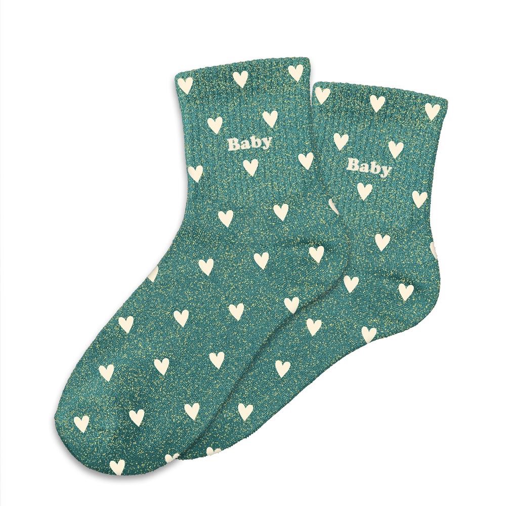 Chaussettes paillettes cŒurs baby