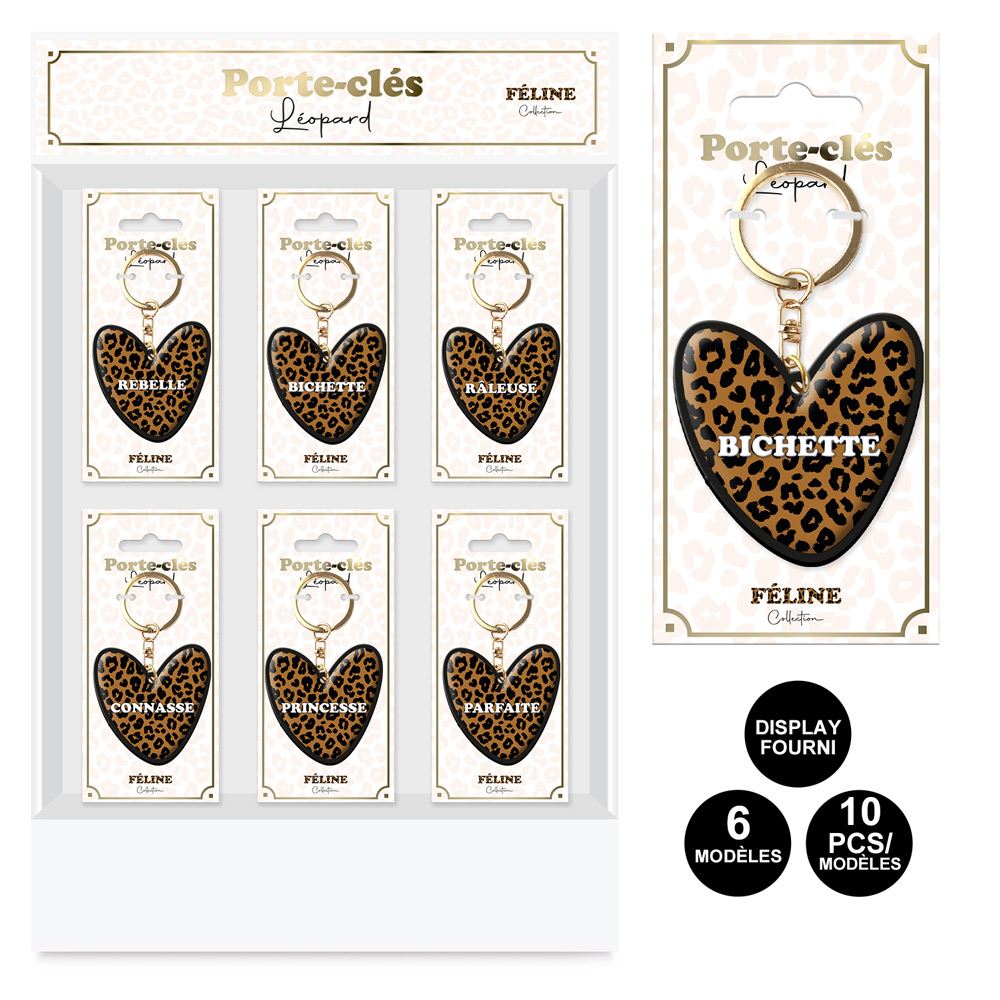 Display porte-cles silicone leopard