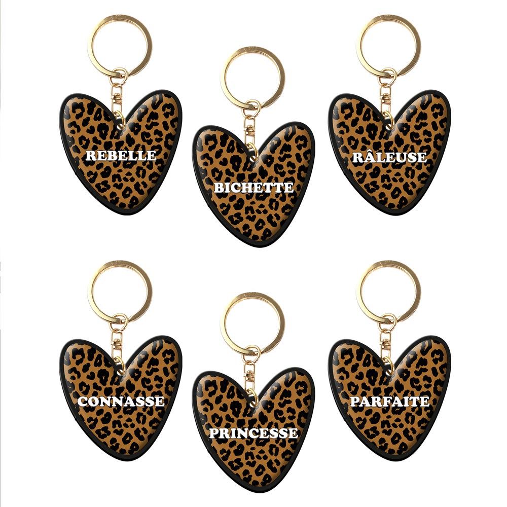 Display porte-cles silicone leopard