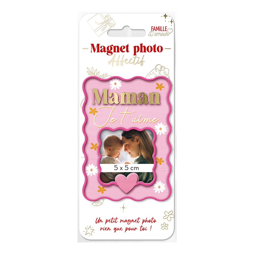 Magnet bois photo maman je t aime