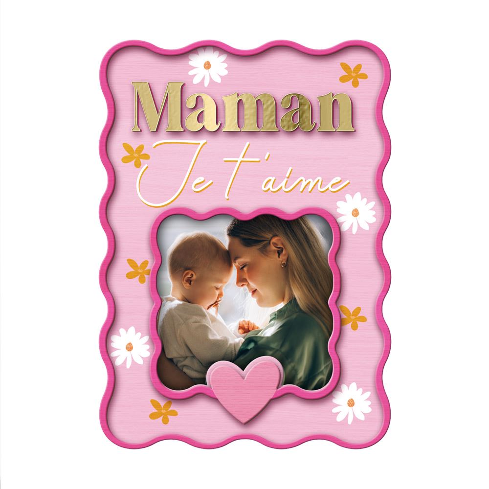 Magnet bois photo maman je t aime