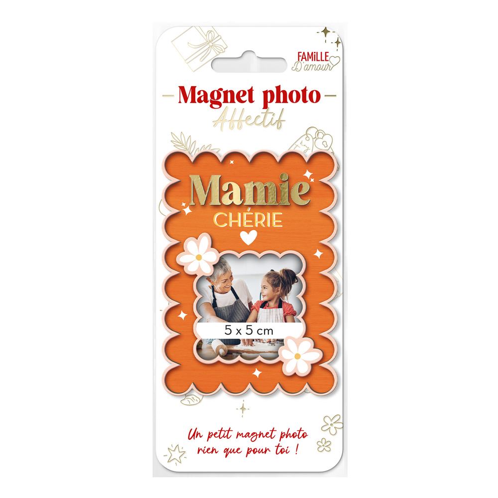 Magnet bois photo mamie cherie