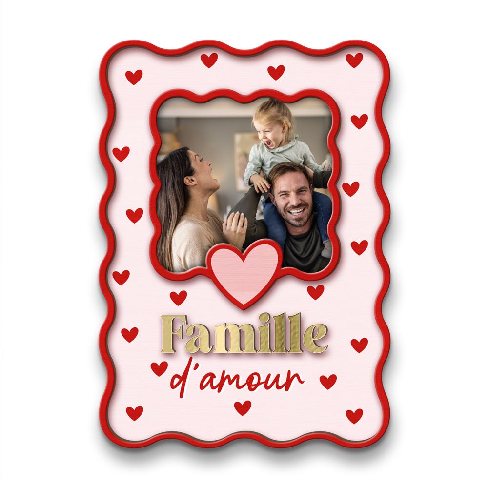 Magnet bois photo famille d amour