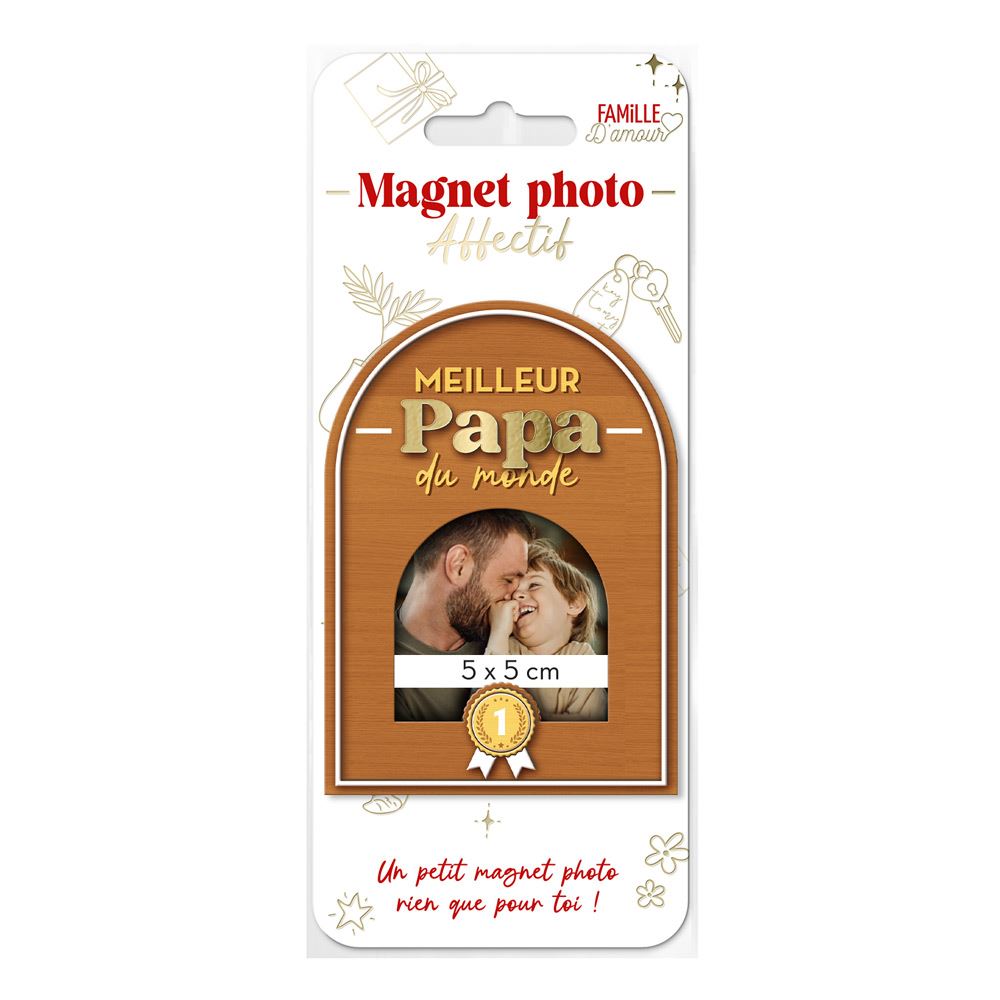Magnet bois photo meilleur papa