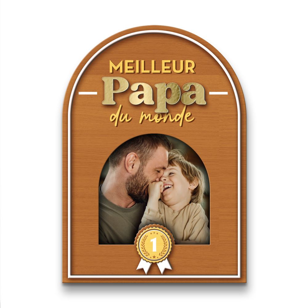 Magnet bois photo meilleur papa