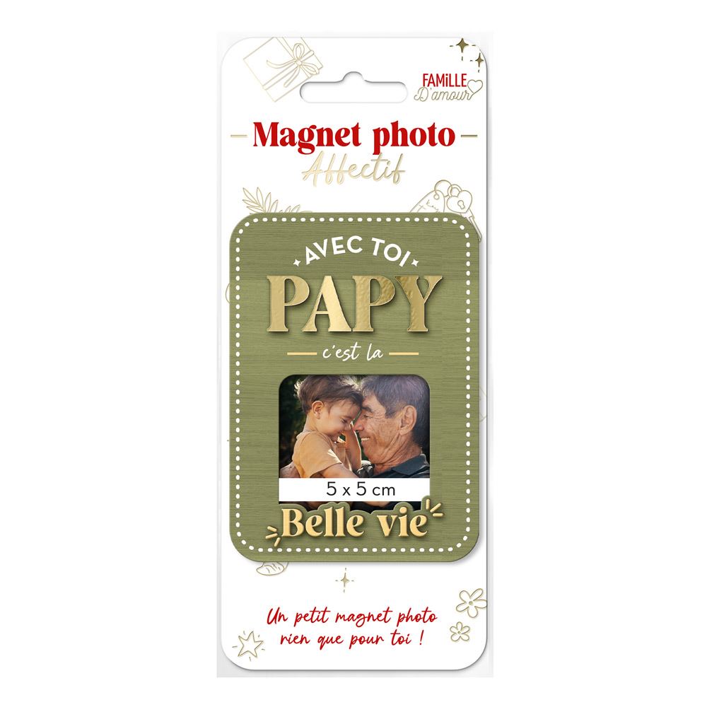 Magnet bois photo papy c est la belle vie