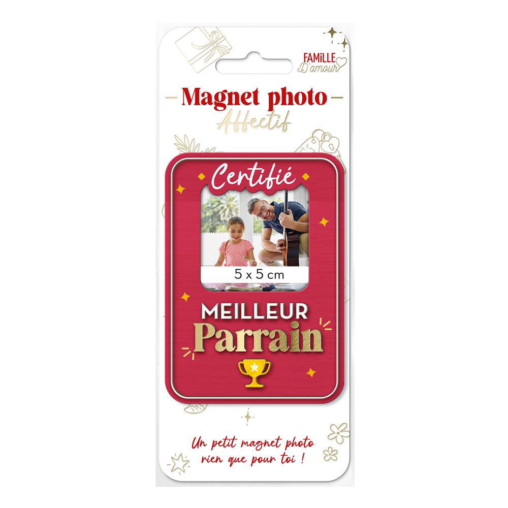 Magnet bois photo meilleur parrain