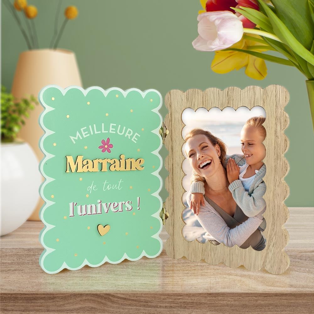 Cadre photo double meilleure marraine