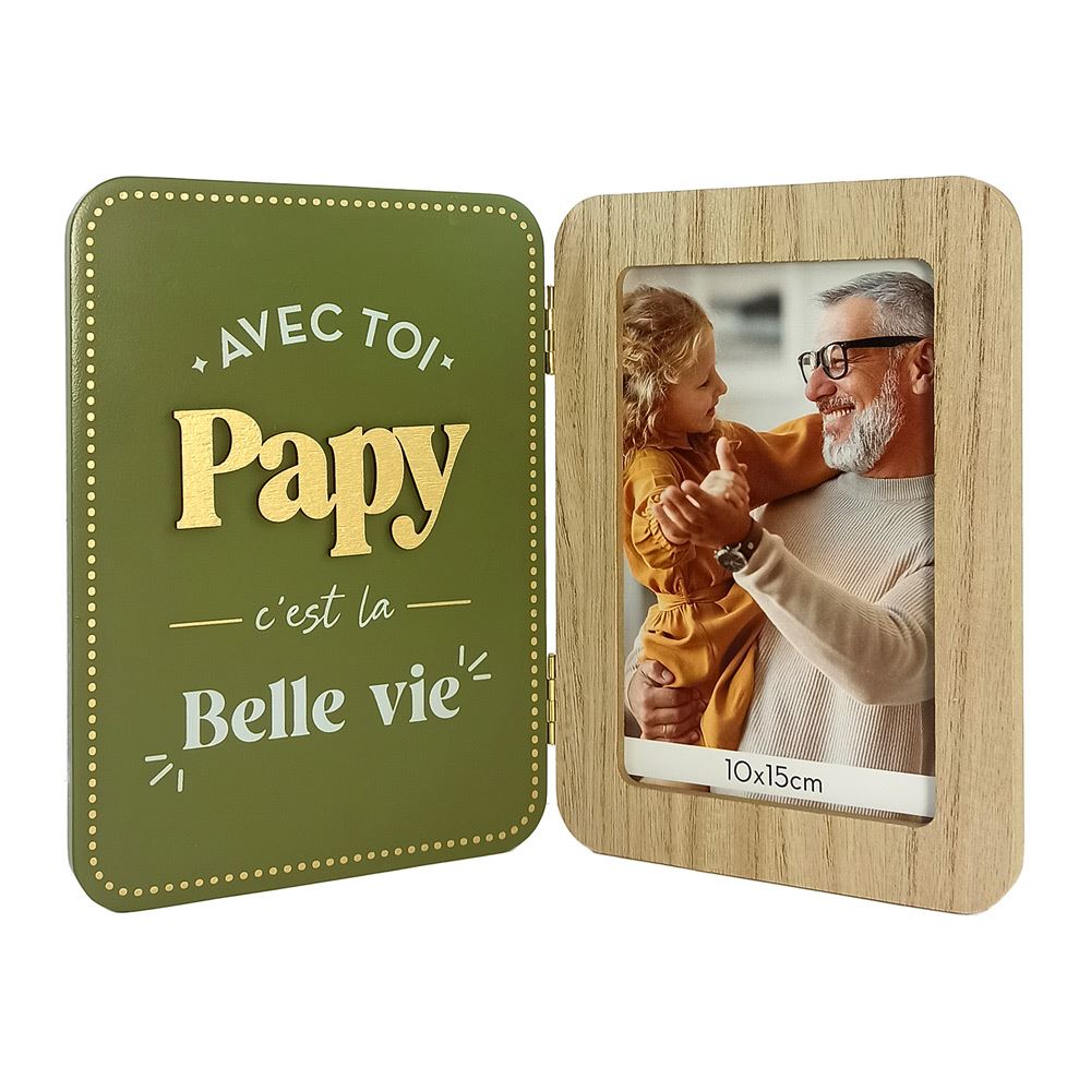 Cadre photo double papy c est la belle vie