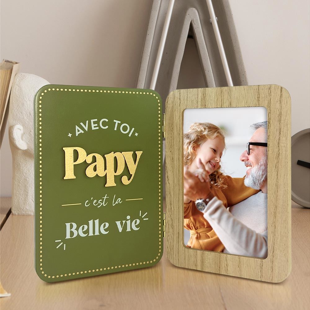 Cadre photo double papy c est la belle vie