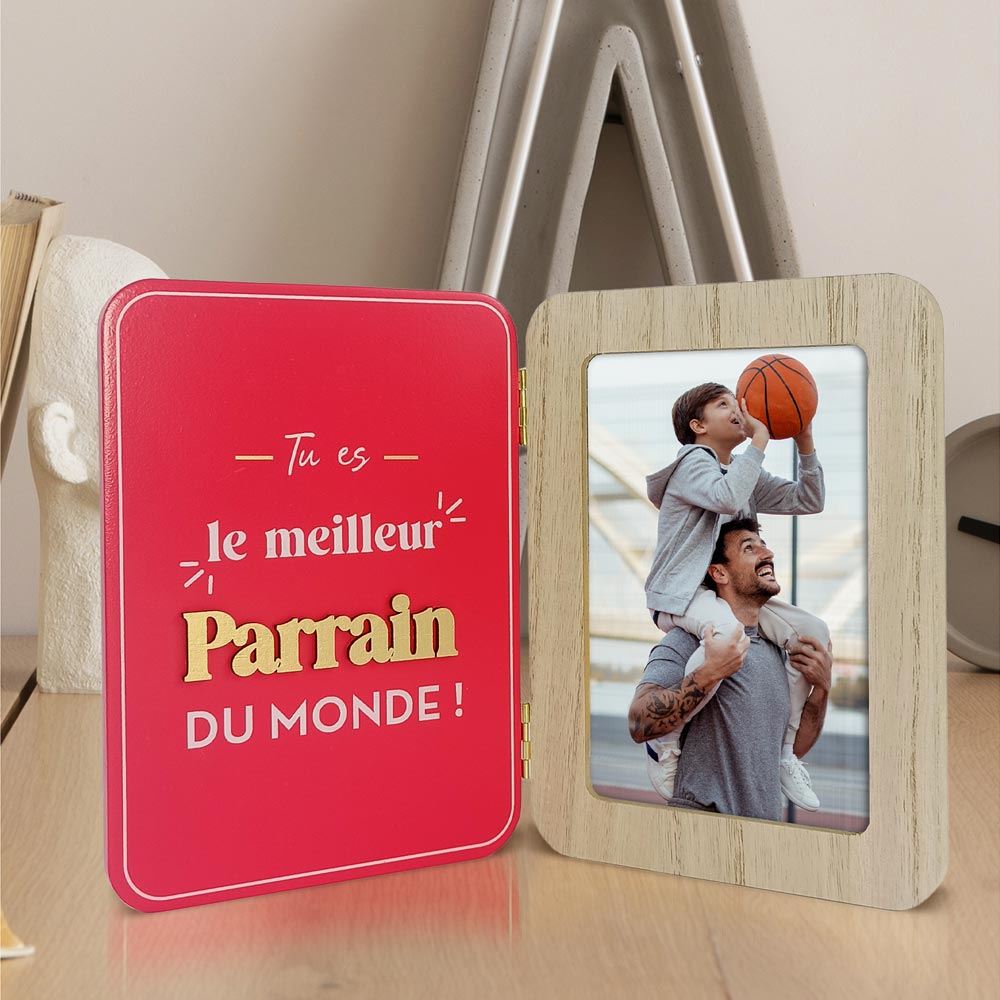 Cadre photo double meilleur parrain