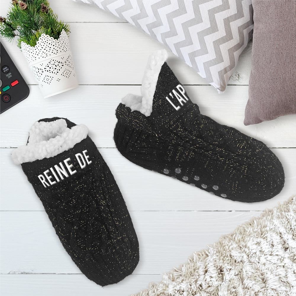 Chaussettes hiver courtes paillettes reine de l apero